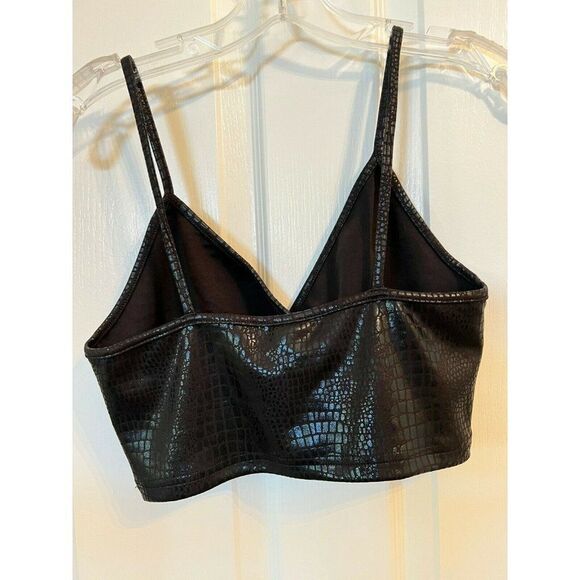 SHEIN Bra Crop Top Snakeskin Black - Picture 2 of 4
